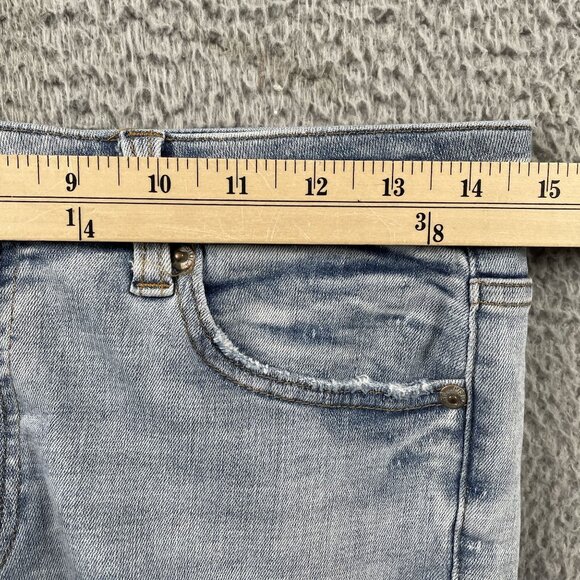 Pistola Jeans Womens 27 Arielle Skinny Scissor Cut Raw Hem Light Wash Denim - Picture 5 of 9